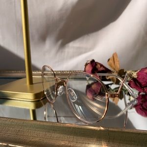 Rose Gold Frame Nonprescription Glasses 👓